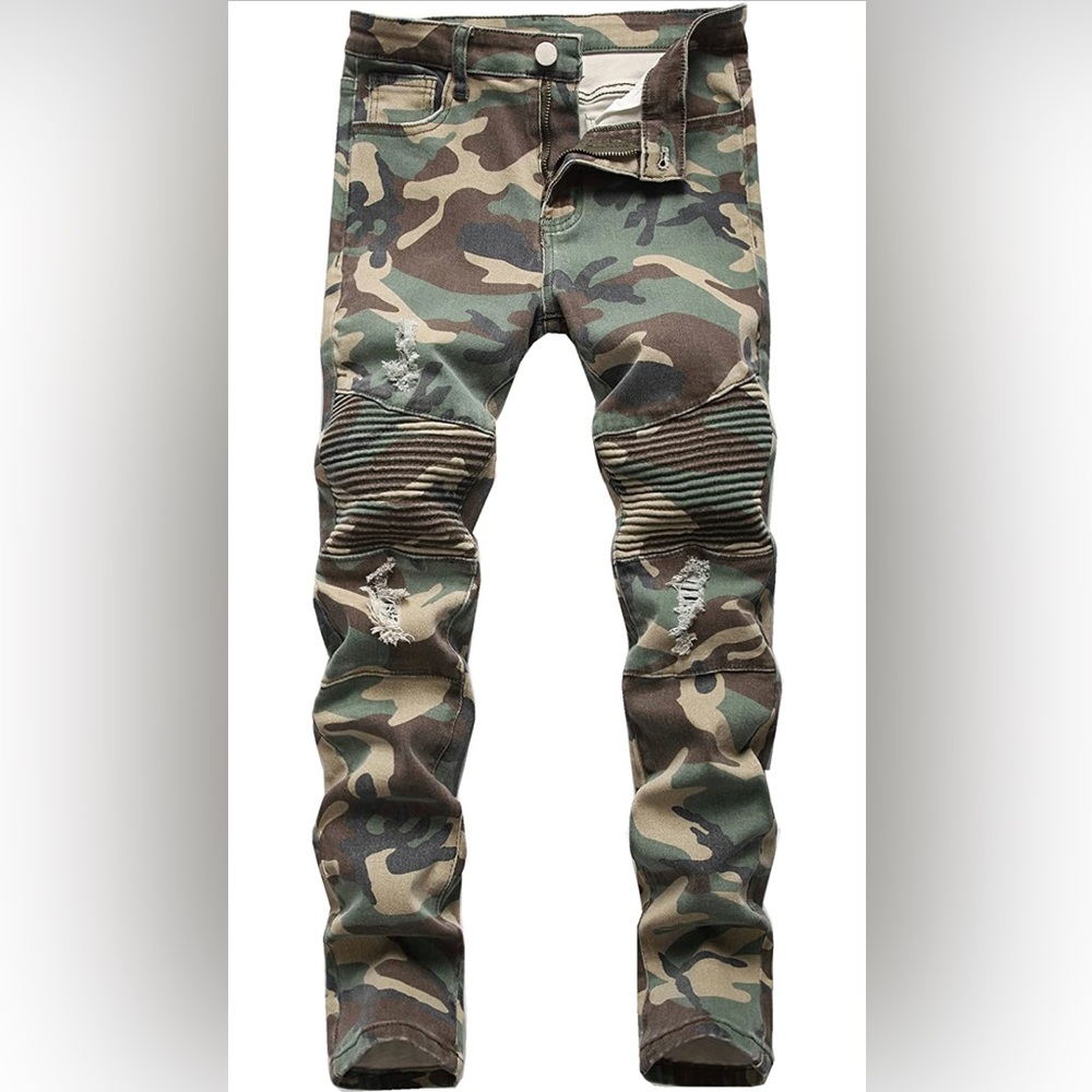 Boy's Biker Skinny Fit Ripped Jeans sz 16